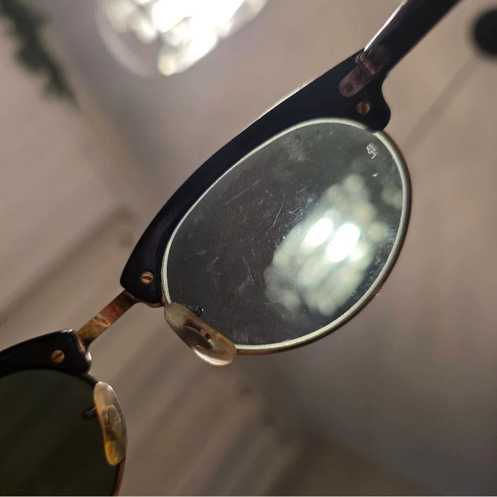 Ray Ban Bausch Lomb B&L CLUBMASTER OVAL Black Gold Vintage Sunglasses Unisez